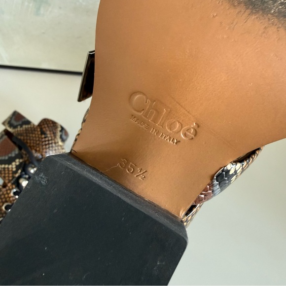 Chloe Brown Snake Print Cut Out Boots - Picture 8 of 9